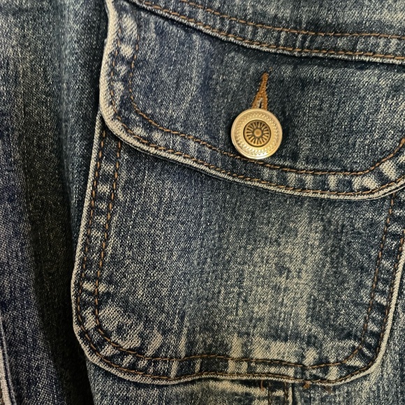 PENNINGTONS Jean Jacket Womens 3X Denim Blue Casual Button Up Plus Size - Picture 6 of 12